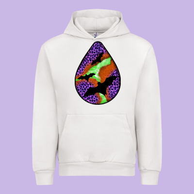 Halloween Bat  Teardrop Urban Hoodie Designed By Bundleandbundleshop