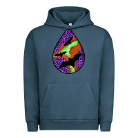 Pigment Midnight Navy halloween bat  teardrop Urban Hoodie - BundleAndBundleShop