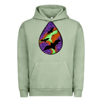 Pigment Oil Green halloween bat  teardrop Urban Hoodie - BundleAndBundleShop