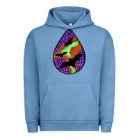 Pigment Pebble Blue halloween bat  teardrop Urban Hoodie - BundleAndBundleShop