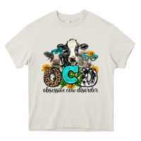 Cream ocd obsessive cow disorder Heavy Core Tee - AdoDesignShop