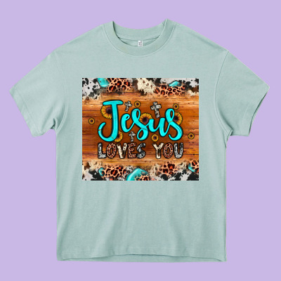 Jesus Loves You Heavy Core Tee Designed By Jahusdesignshop