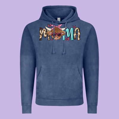 Mama Cow Vintage Hoodie Designed By Maliassmallbusiness