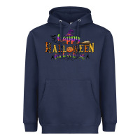 Navy happy halloween trick or treat Heavyweight Hoodie - CowGirlArtShop