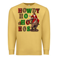 Antique Gold howdy ho ho hos christmas Premium Sweatshirt - CowGirlArtShop