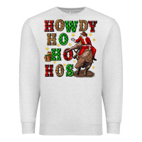 Oatmeal Heather howdy ho ho hos christmas Premium Sweatshirt - CowGirlArtShop