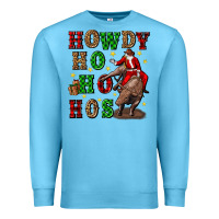 Ocean Blue howdy ho ho hos christmas Premium Sweatshirt - CowGirlArtShop