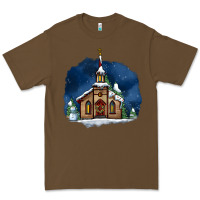 Cacao Christmas church and snow Premium Tee - AdoDesignShop
