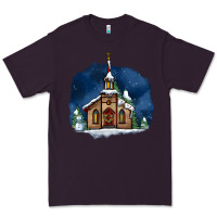 Plum Christmas church and snow Premium Tee - AdoDesignShop