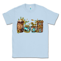 Dusty Blue sunflower gemstone coffee Classic Tee - JahusDesignShop