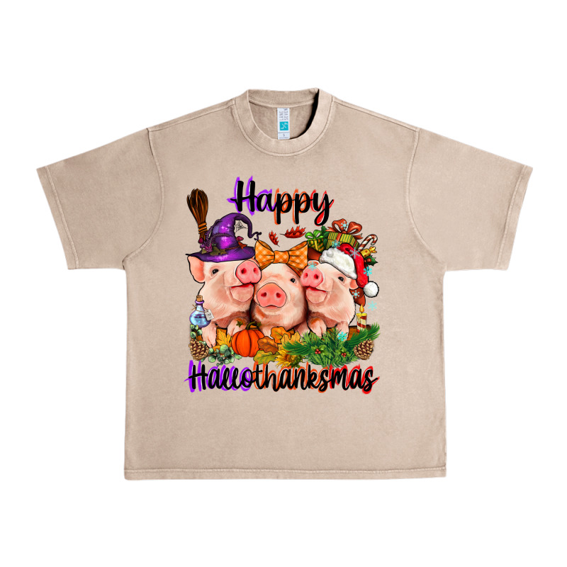 Happy Hallothanksmas Pigs Urban Heavy Tee by NancyCooperArtShop | Teevron