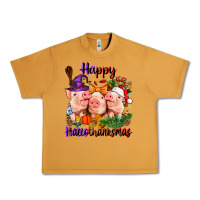 Peanut Butter Happy Hallothanksmas Pigs Urban Heavy Tee - NancyCooperArtShop