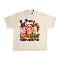 Sandshell Happy Hallothanksmas Pigs Urban Heavy Tee - NancyCooperArtShop