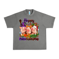 Tornado Happy Hallothanksmas Pigs Urban Heavy Tee - NancyCooperArtShop