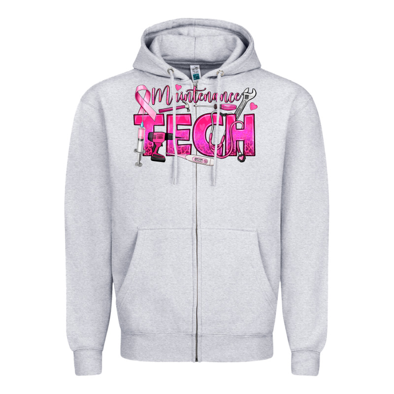 Breast Cancer Maintenance Tech Zipper Hoodie by texasbilliewilder | Teevron