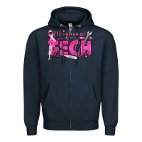 Navy Breast Cancer Maintenance Tech Zipper Hoodie - texasbilliewilder