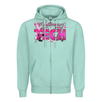Seafoam Breast Cancer Maintenance Tech Zipper Hoodie - texasbilliewilder