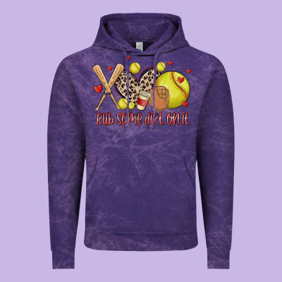 Rub Some Dirt On It Softball Vintage Hoodie Designed By Maliassmallbusiness