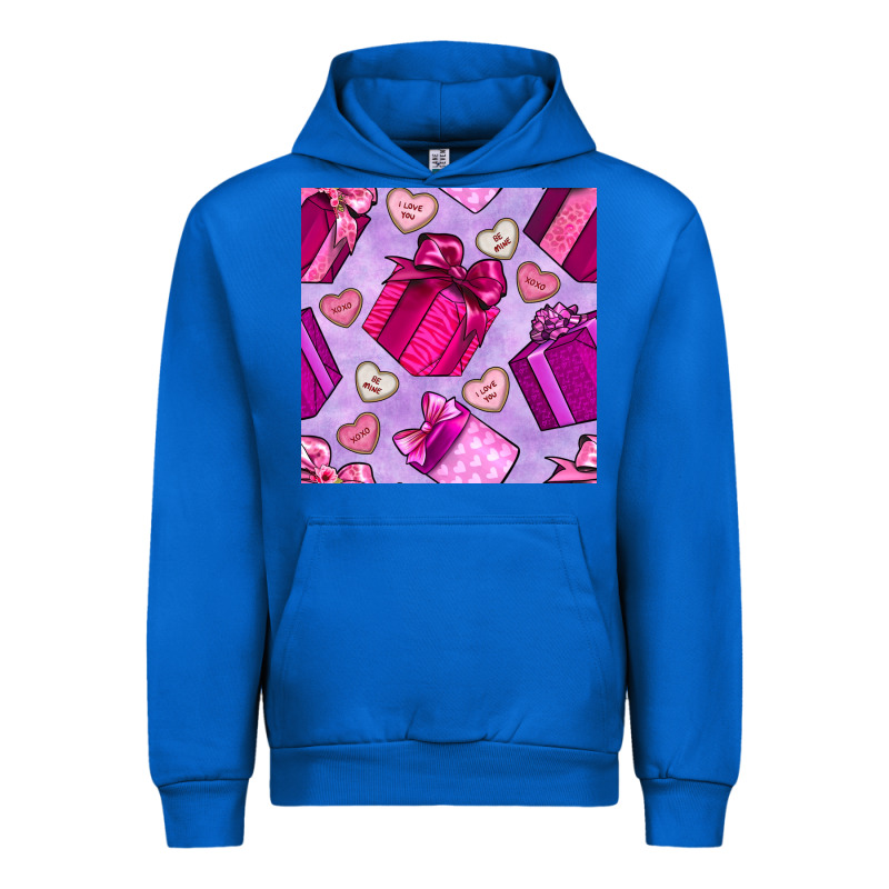 Valentines Day Gift Box And Cookie Seamless Pattern Urban Hoodie by BundleAndBundleShop | Teevron