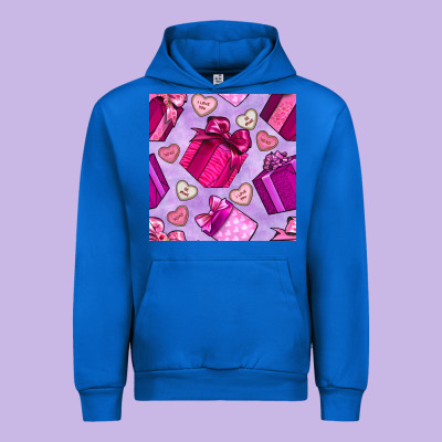 Valentines Day Gift Box And Cookie Seamless Pattern Urban Hoodie Designed By Bundleandbundleshop