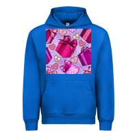 Cobalt valentines day gift box and cookie seamless pattern Urban Hoodie - BundleAndBundleShop