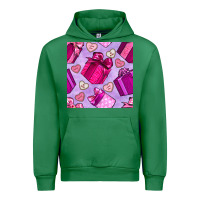 Emerald valentines day gift box and cookie seamless pattern Urban Hoodie - BundleAndBundleShop