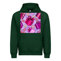Foreset Green valentines day gift box and cookie seamless pattern Urban Hoodie - BundleAndBundleShop