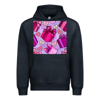 Navy valentines day gift box and cookie seamless pattern Urban Hoodie - BundleAndBundleShop