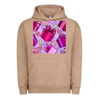 Pigment Burro valentines day gift box and cookie seamless pattern Urban Hoodie - BundleAndBundleShop