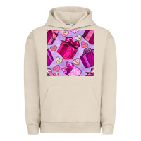 Pigment French Oak valentines day gift box and cookie seamless pattern Urban Hoodie - BundleAndBundleShop