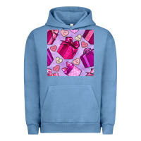 Pigment Pebble Blue valentines day gift box and cookie seamless pattern Urban Hoodie - BundleAndBundleShop