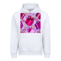 White valentines day gift box and cookie seamless pattern Urban Hoodie - BundleAndBundleShop