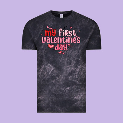 My First Valentines Day Vintage Tee Designed By Maliassmallbusiness