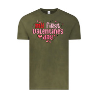 Vintage Olive my first valentines day Vintage Tee - MaliasSmallBusiness