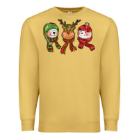 Antique Gold christmas reindeer polar bear snowman Premium Sweatshirt - CowGirlArtShop