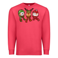 Cardinal christmas reindeer polar bear snowman Premium Sweatshirt - CowGirlArtShop