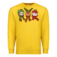 Lemon christmas reindeer polar bear snowman Premium Sweatshirt - CowGirlArtShop