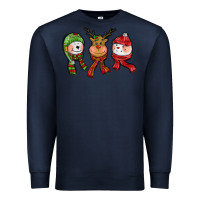 Navy christmas reindeer polar bear snowman Premium Sweatshirt - CowGirlArtShop