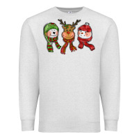 Oatmeal Heather christmas reindeer polar bear snowman Premium Sweatshirt - CowGirlArtShop