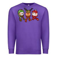 Purple christmas reindeer polar bear snowman Premium Sweatshirt - CowGirlArtShop