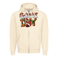 Sandshell Game day leopard Football Zipper Hoodie - NancyCooperArtShop