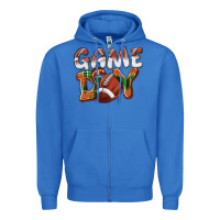True Royal Game day leopard Football Zipper Hoodie - NancyCooperArtShop