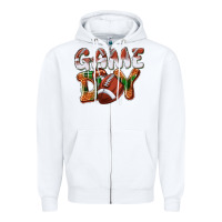 White Game day leopard Football Zipper Hoodie - NancyCooperArtShop