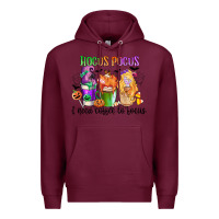 Burgundy hocus pocus i need coffee to focus Premium Hoodie - CowGirlArtShop