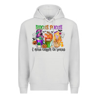 Dove Grey hocus pocus i need coffee to focus Premium Hoodie - CowGirlArtShop