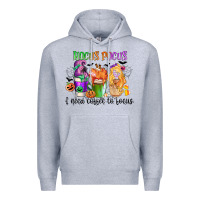 Heather Grey hocus pocus i need coffee to focus Premium Hoodie - CowGirlArtShop