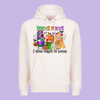 Hocus Pocus I Need Coffee To Focus Premium Hoodie Designed By Cowgirlartshop