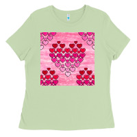 Matcha valentines day hearts seamless pattern Ladies Tee - BundleAndBundleShop