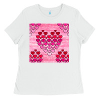 White valentines day hearts seamless pattern Ladies Tee - BundleAndBundleShop