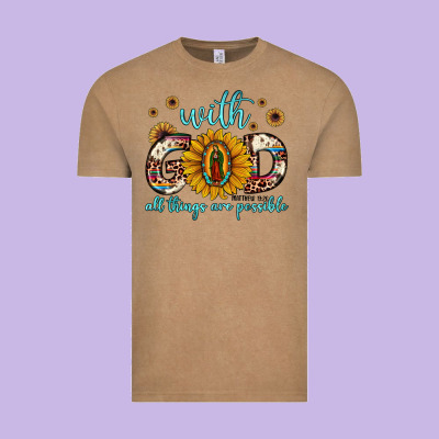 With God All Things Are Possible Matthew 19 26 Vintage Tee Designed By Jahusdesignshop